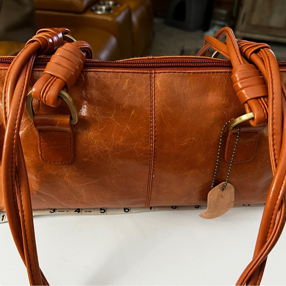 WorthingtonClassic Leather Barrel Handbag - Orange..Distress look not scratched.